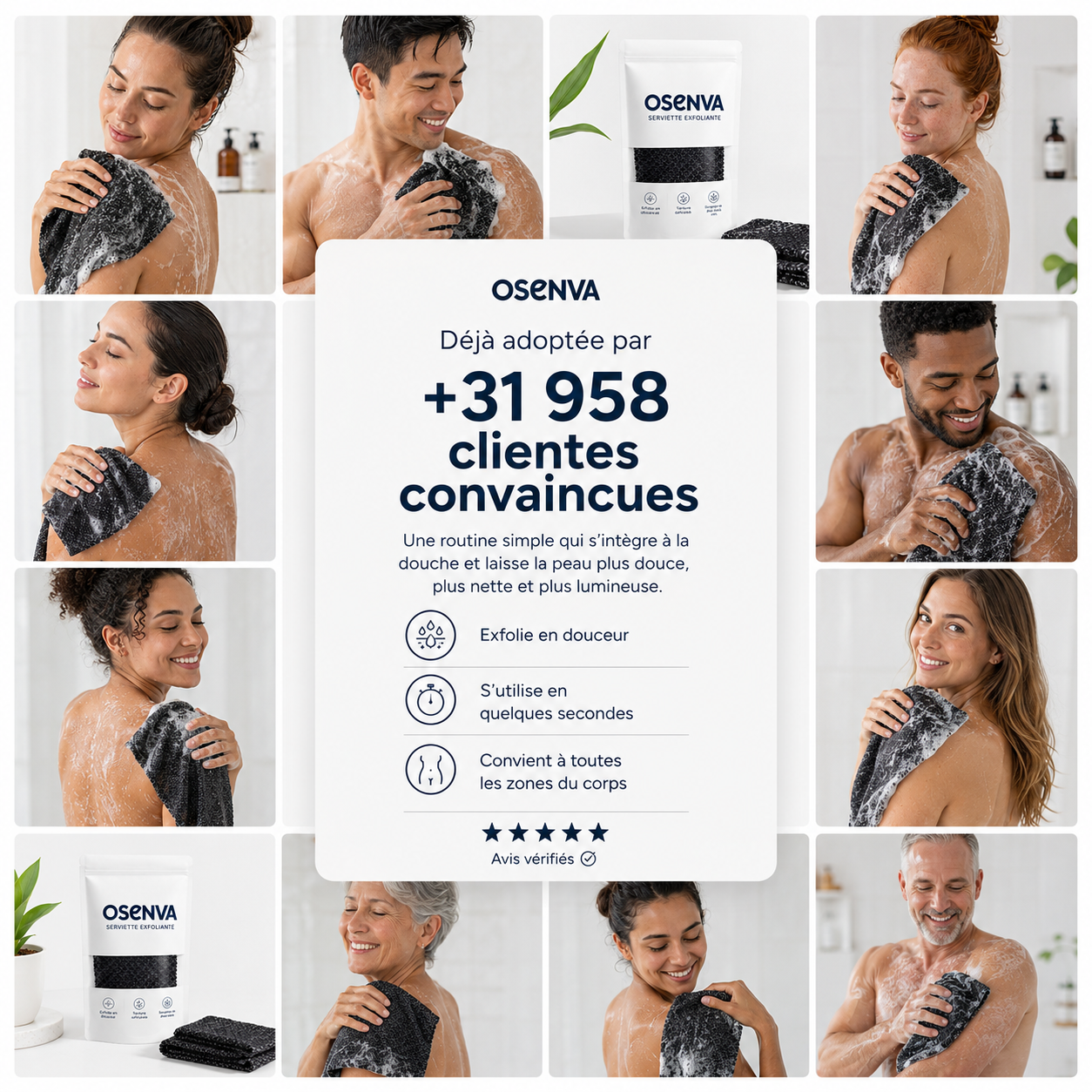 Serviette Exfoliante Corps Osenva®
